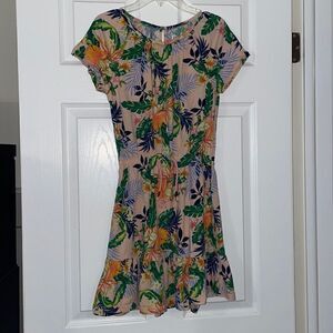 ✨Gap Kids Tropical Floral Cotton Short Sleeve Dress